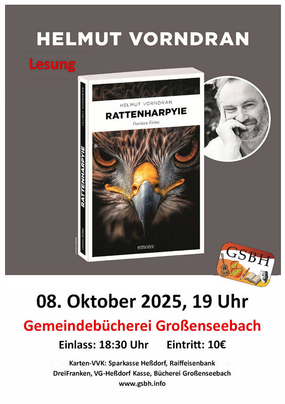 Lesung Rattenharpyie von Helmut Vorndran - GSBH 2025 - Plakat