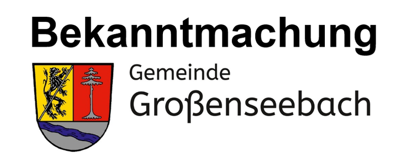 Bekanntmachung der Gemeinde Großenseebach