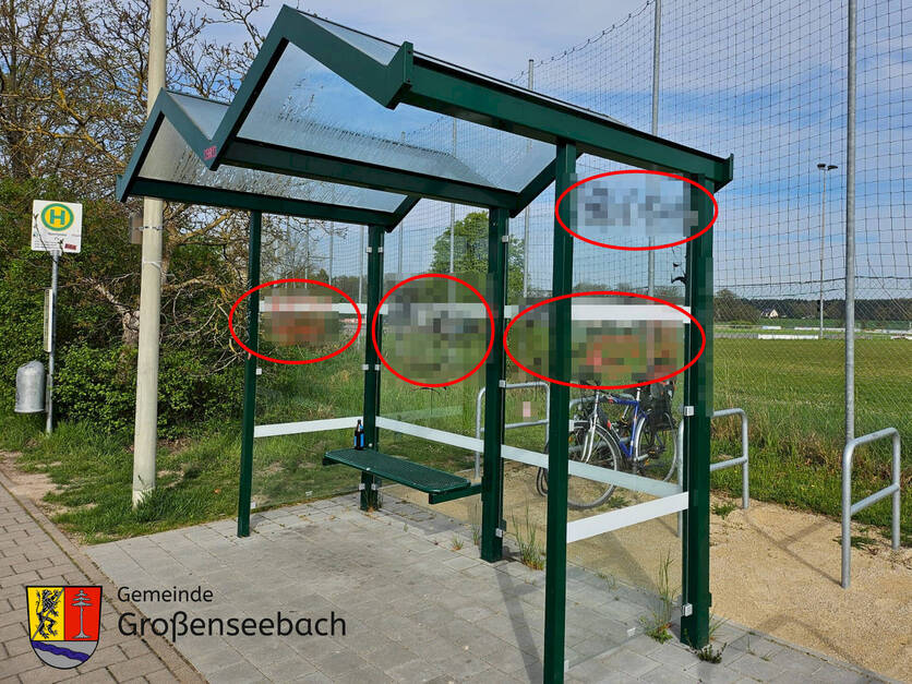 Bushaltestelle Sportplatz Graffiti (22.04.25)