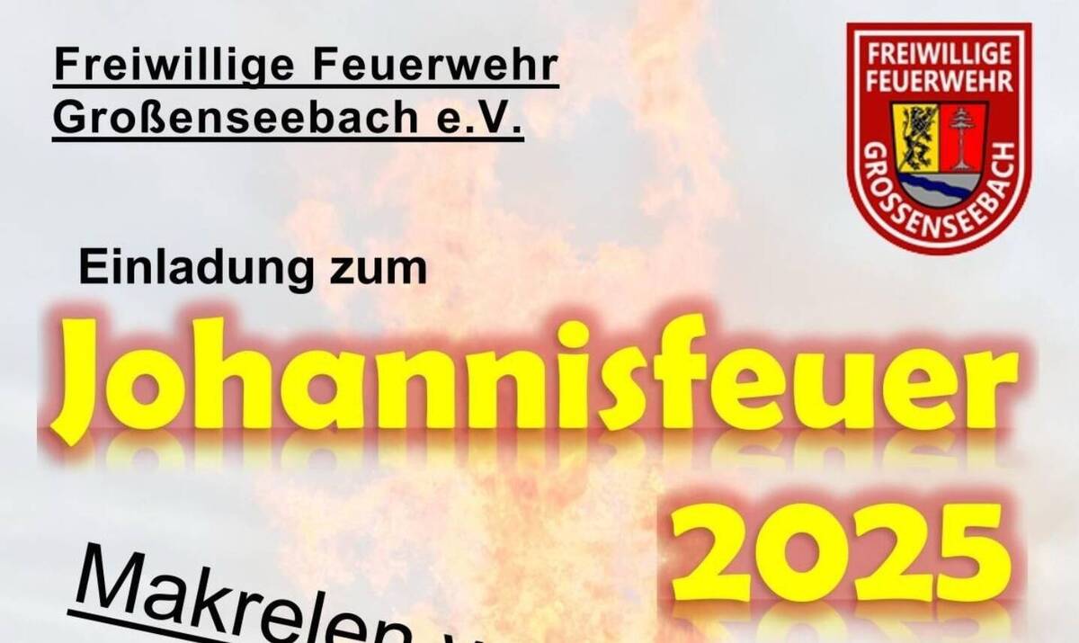 Johannisfeuer in Großenseebach 2025 - Plakat