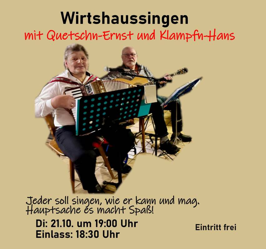 Wirtshaussingen - GSBH 2025 - Plakat