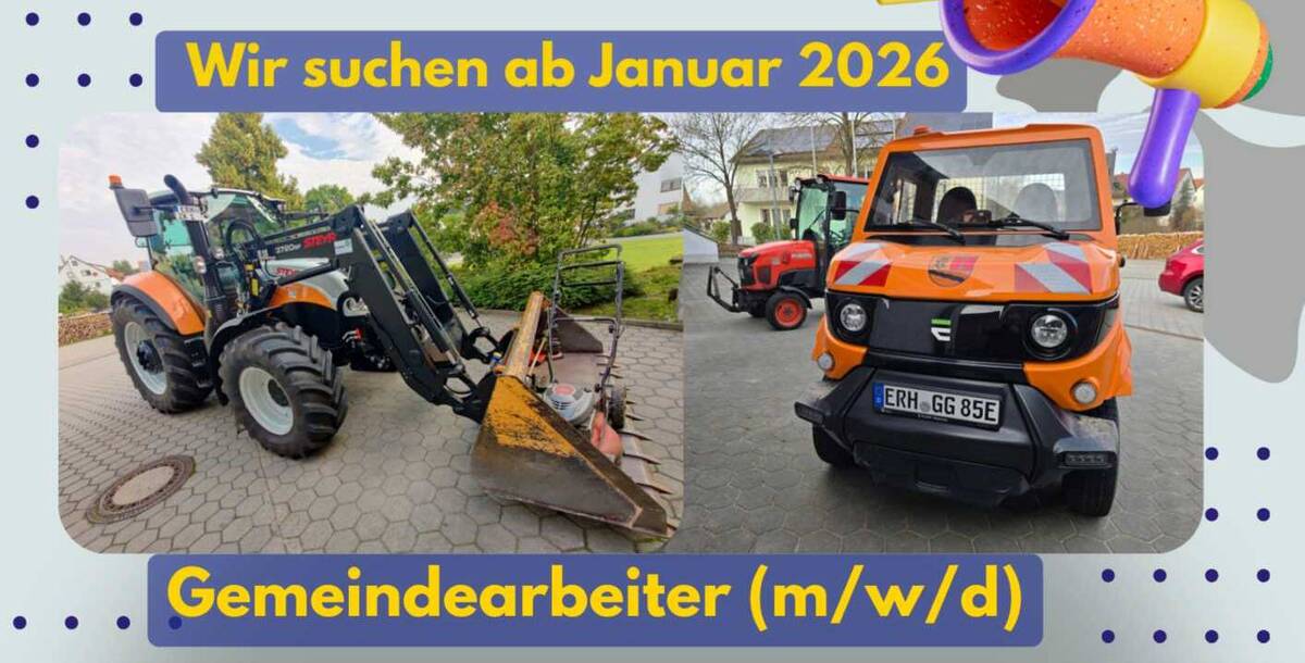 Stellenanzeige Gemeindearbeiter Großenseebach Januar 2026 - Plakat
