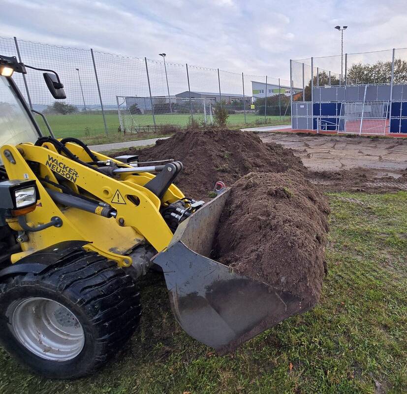 Bauarbeiten Errichtung Spielplatz Bikepark Großenseebach