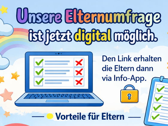 Die Elternumfrage der KiTa Seebachwichtel ist jetzt digital möglich
