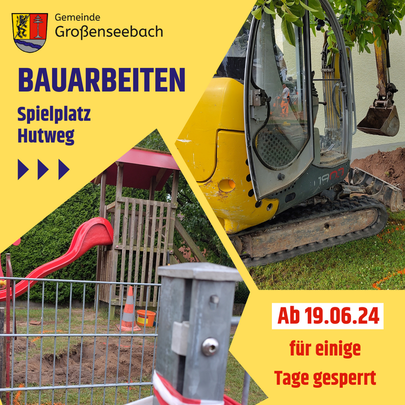 Spielplatz Hutweg Großenseebach ab 19.06.24 gesperrt