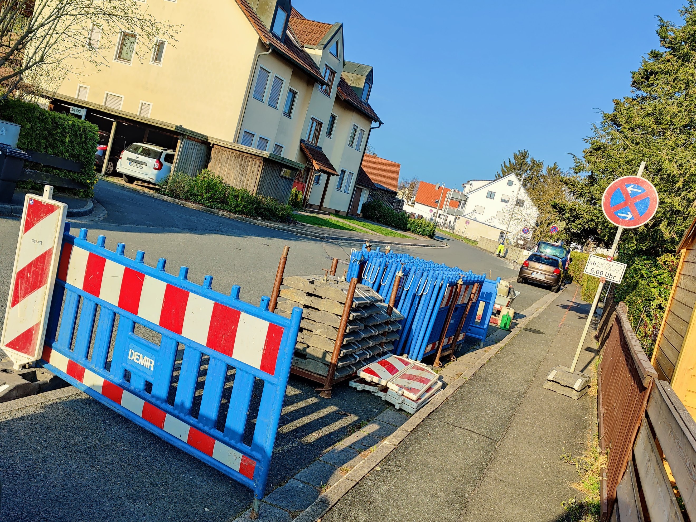 Baustelle in der Straße "Am Bach"