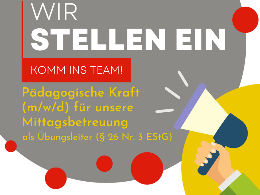 Stellenausschreibung Päd. Kraft (m/w/d) als Übungsleiter für die Mittagsbetreuung (Mibe) Grundschule Großenseebach