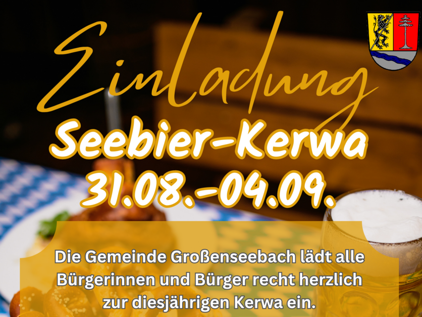 Einladung zur Seebier-Kerwa 2023 mit Seniorennachmittag - Plakat