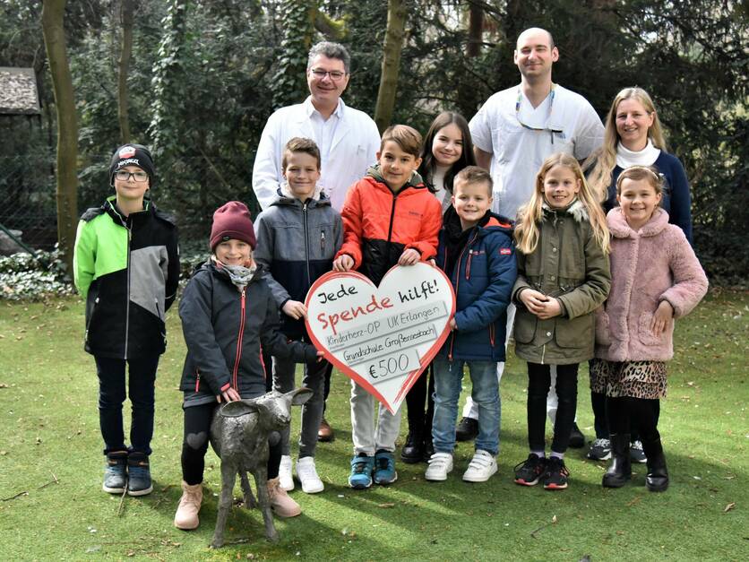 Spendenübergabe "Kinderherz-OP" Grundschule Großenseebach Uniklinik Erlangen