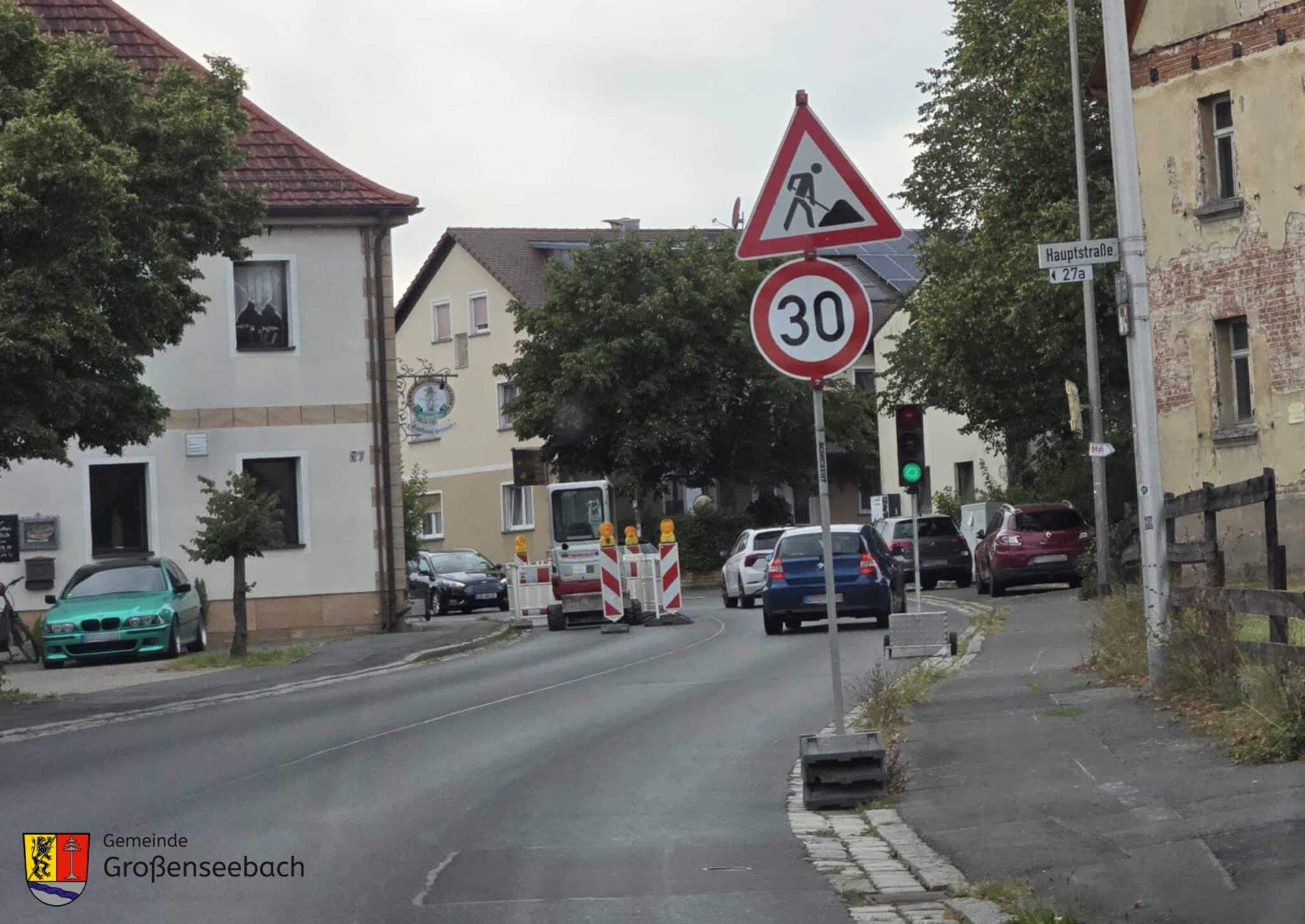Teilsperrung mit Ampelregelung Hauptstraße Großenseebach August 2026