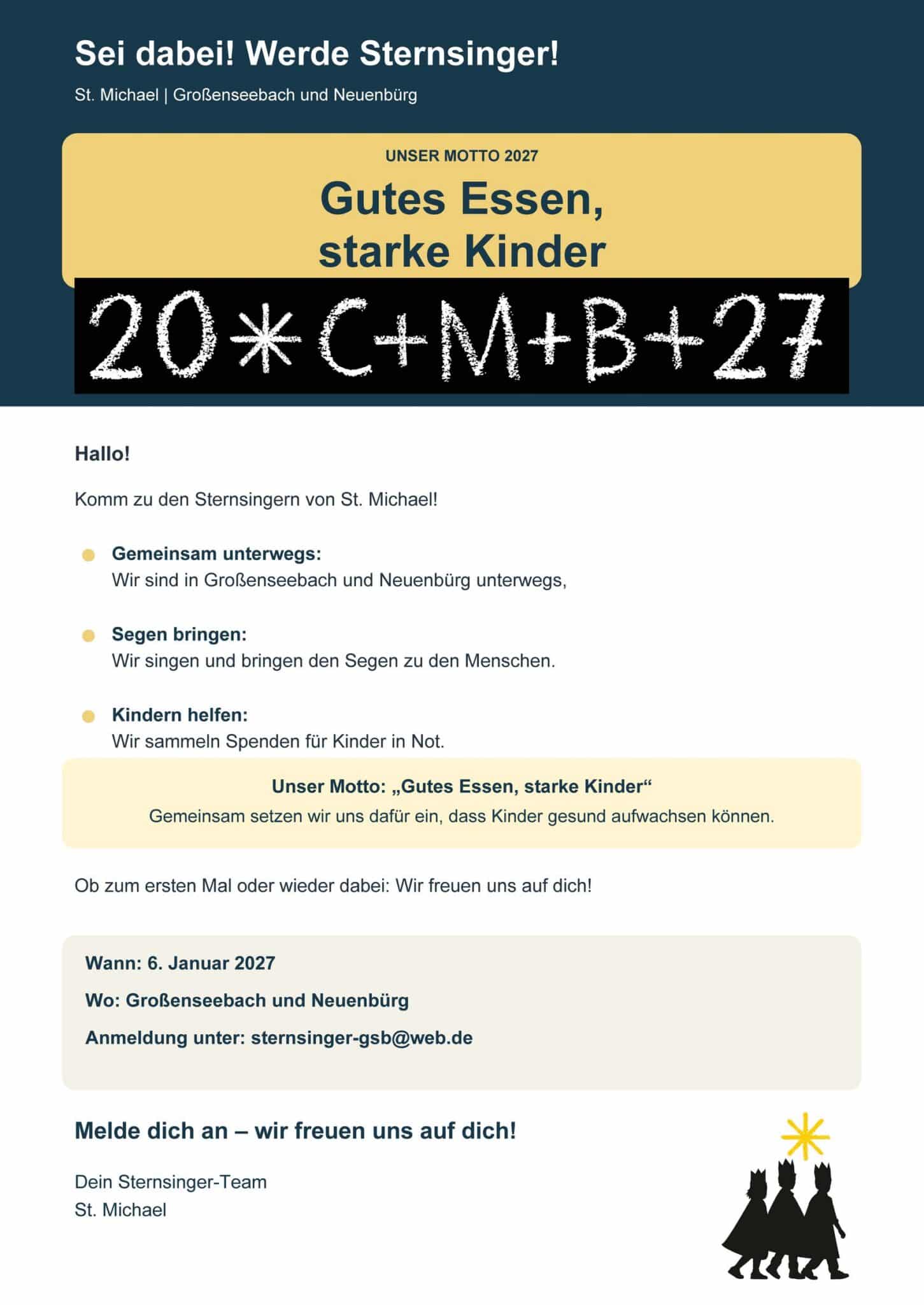 Sternsinger 2027 in Großenseebach & Neuenbürg gesucht